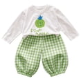 thumbnail image 6 of enyan Toddler Girls Outfits 1T 2T 3T 4T 5T 6T Toddler Girls Autumn Clothes 5T Girls Sunflower Long Sleeve T-shirt Pants Set Dailywear(Blue & Green,18-24 Months）, 6 of 6