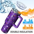 thumbnail image 5 of Purple Halloween Pattern Tumbler with Handle and Lid,40oz Double Wall Vacuum Insulated Tumbler,Cups Gift for Women and Men, 5 of 7