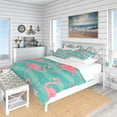 thumbnail image 1 of Designart 'Pink Flamingo Birds' Tropical Bedding Set - Duvet Cover & Shams, 1 of 4