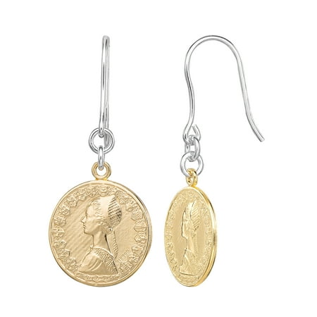 Sterling Silver Coin Dangle Earrings