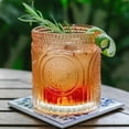 thumbnail image 3 of Kate Aspen Ribbed Retro Arch Floral Rose Gold Drinking Glasses – 10 Oz Vintage Textured Glassware Tumblers For Cocktails, Juice & Water, Tea – Hostess & Housewarming Gift (Set Of 6), 3 of 8