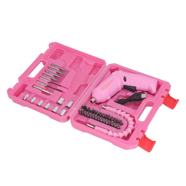Juego de Destornillador, CW CCW USB USB Carga de 3.6V Attorgador Plegable Eléctrico rosa rosa para mantenimiento para apretar