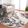 thumbnail image 2 of SAFAVIEH Jardin Salome Leaves Area Rug, Ivory/Black, 6' x 6' Round, 2 of 8