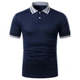 thumbnail image 1 of Aqestyerly Mode Col pour Hommes Haut Col Montant Imprimé Manches Courtes Bouton Assorti Été, 1 of 4
