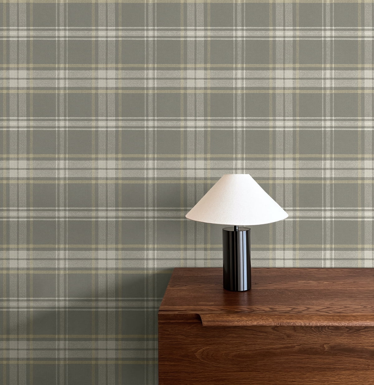 Seabrook Designs Dark Blue & Evergreen Dellabrooke Plaid Prepasted Wallpaper - 20.5 in. W x 33 ft. L Roll