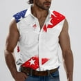 thumbnail image 2 of BiZtdJrK Mens 4th of July Shirts Casual Lapel Patriotic Tank Top Independence Day Button Down Sleeveless Tops Vacation Vest with Pockets White S mens gifts, 2 of 6