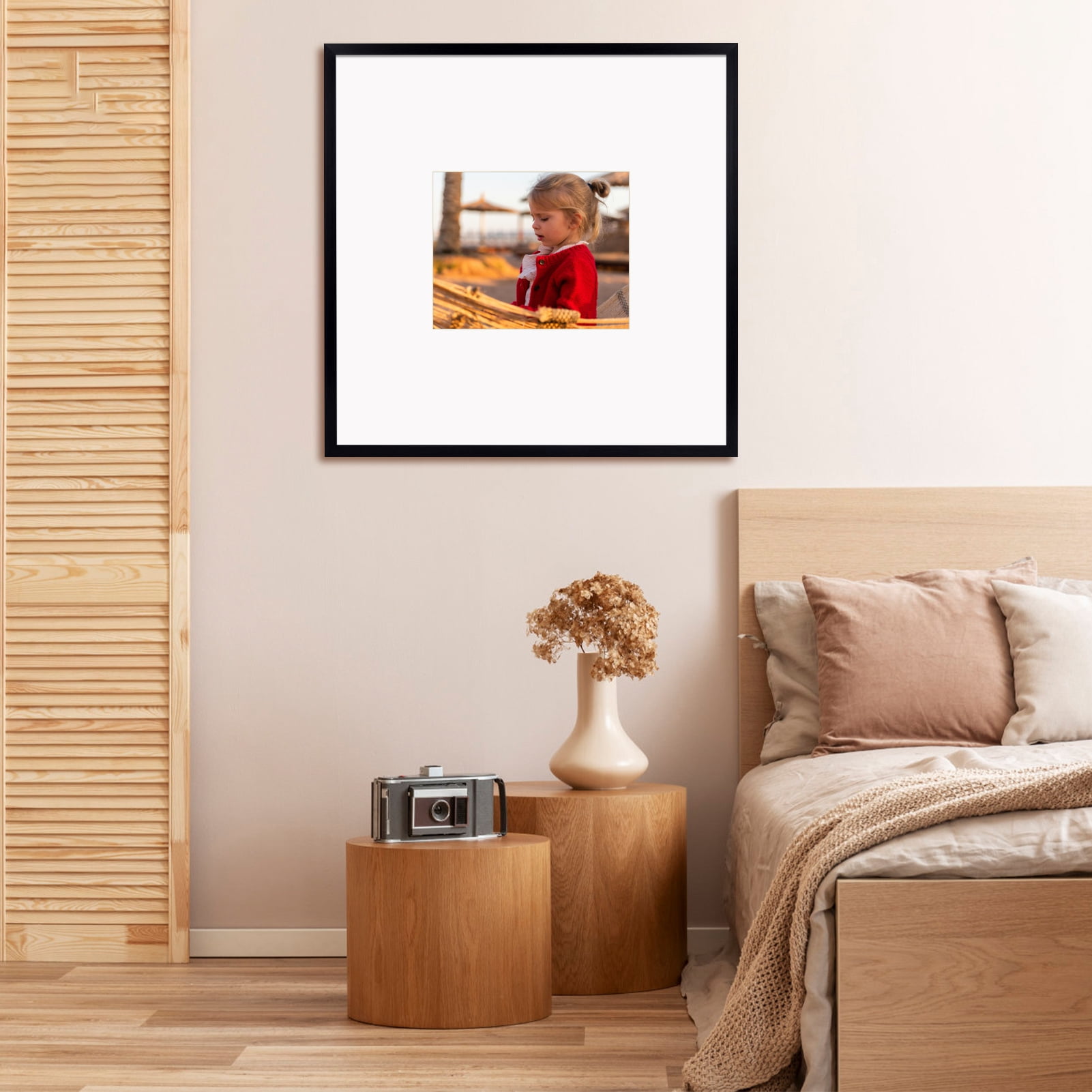 20x20 Signature Poster Frame Holds 8x10 Picture with White Mat for Graduation, Wedding, Birthday, Single, Black