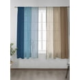 thumbnail image 7 of Sheer Curtains 2 Panels Set, Retro Farmhouse Blue and Brown Ombre Wood Grain Window Sheer Curtains for Living Room/Bedroom, Light Filtering Rod Pocket Voile Drapes, 52" W x 63" L, 7 of 7