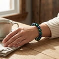 thumbnail image 3 of Bling Jewelry Womens Green Blue Gemstone Bead Stackable Strand Stretch Bracelet 12MM, 3 of 5