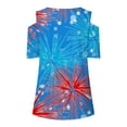thumbnail image 4 of IROINNID 4th of July T-Shirt For Women Fashion Summer Casual Strapless Blouse Top Cold Shoulder Women Tops USA 4th Of July, 4 of 4