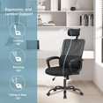 thumbnail image 2 of Ergonomic Mesh Task Chair with Lumbar Support and Adjustable Headrest, High Back Executive Rolling Swivel Computer Chair for Home Office Study Working, 2 of 10