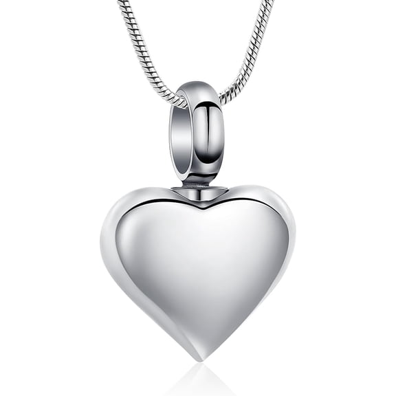 Mini Heart Cremation Urn Necklace for Ashes Stainless Steel Memorial Ashes Pendant Keepsake Jewelry for Women Men