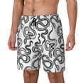 thumbnail image 2 of Uemuo Hand Drawn Snake Pattern Mens Swim Trunks Quick Dry Board Shorts with Mesh Lining, Stretch Beach Shorts Quick Dry No-Chafing Board Shorts-Small, 2 of 9