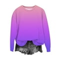 thumbnail image 6 of SGFCWSX Sweatshirts for Toddler Kids Girls Round Neck Fashion Gradient Pullover Polyester Warm Top Purple Size 12 Months, 6 of 7