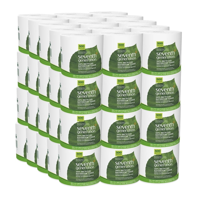 Papel higiénico de séptima generación, 2 capas, papel 100% reciclado