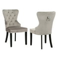 thumbnail image 4 of WestinTrends Wordford Velvet Dining Chairs Set of 2, Modern Wingback Upholstered Button Tufted Kitchen Dining Room Chairs with Solid Wood Legs and Pull Ring, Gray, 4 of 11