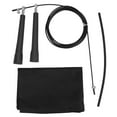 thumbnail image 1 of Cuerda de saltar con cable de acero negro para entrenamiento de alta intensidad, 1 of 8