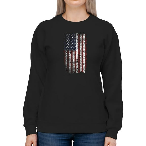 United States Flag Grunge Style Sweatshirt Women -GoatDeals Designs, Female Medium
