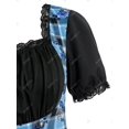 thumbnail image 3 of Top de Túnica de Talla Extra de Flores a Cuadros con Tiras Cruzadas Rosegal Camisetas tallas grandes, 3 of 5