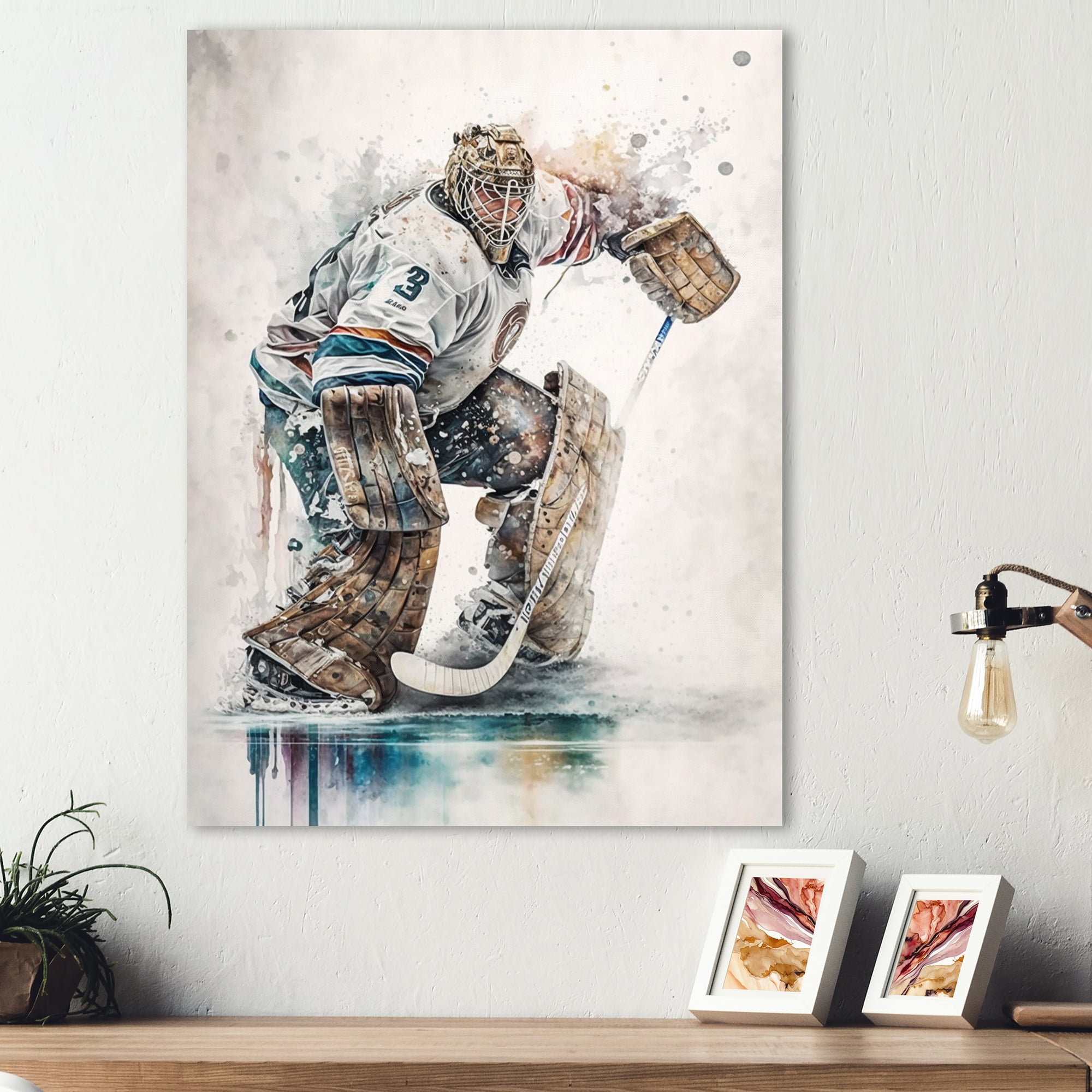 Designart Hockey Goalie During Game VI Canvas Wall Art