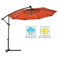 thumbnail image 4 of Gymax 10Ft Patio Solar LED Outdoor Offset Hanging Umbrella w/ 24 Lights Orange, 4 of 10