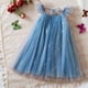 thumbnail image 2 of Odeerbi Niñas Vestido de Tul Con Lentejuelas Vestido de Verano Con Volantes Manga Con Lazo Vestido de Princesa Sin Mangas Cuello Redondo Malla, 2 of 5
