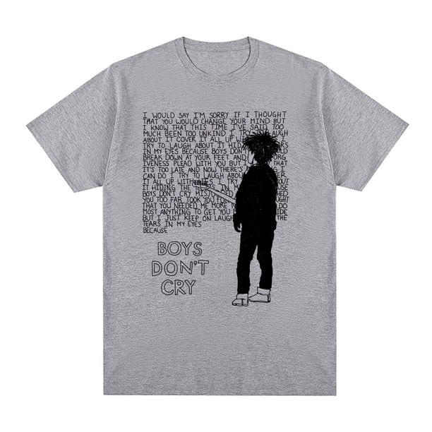 Camiseta Vintage The Cure para hombre y mujer, Don't Cry Camisa de algodón de Robert Smith, nuevaGris