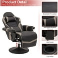 thumbnail image 5 of LVUYOYO Massage Video Gaming Recliner Chair Ergonomic Backrest & Seat Height Adjustment Swivel Recliner PU Leather High Back Computer Office Chair with Cupholder, Headrest, Lumbar Support, Footrest, 5 of 9