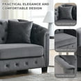 thumbnail image 4 of BUIORD 77" Velvet 3 Seater Sofa, Modern Chesterfield Sofa for Living Room, Upholstered Tufted Couch with Nailhead Arms, Gray, 4 of 6