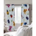 thumbnail image 4 of Cute Butterfly Dragonfly Blackout Curtains for Bedroom Living Room Darkening Curtains 63 Inches Long Farmhouse Botanical Floral Blue Window Curtain 2 Panels Set Window Treatment Drapes 42"x63", 4 of 9