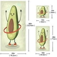 thumbnail image 2 of Coolnut 3 PCS Towel Avocado Turn Hula Hoop Cotton Bath Towel Set (1 Bath Towel, 1 Hand Towel, 1 Washcloth) for Bathroom, Super Soft and Quick Dry Towels, 2 of 6
