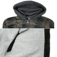 thumbnail image 2 of Men's Heavyweight Flannel Zip Up Fleece Lined Plaid Sherpa Hoodie Jacket (A19 - Charcoal Khaki Black, XL), 2 of 2
