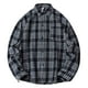 thumbnail image 1 of Blusa y camisa de manga larga con cuello vuelto para hombre, blusa informal a cuadros a la moda con botones y cuello vuelto, blusa de poliéster para hombre, 1 of 4