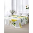 thumbnail image 5 of Lemon Eucalyptus Full Size Flat Sheet, Wrinkleproof & Fadeproof Cooling Flat Bed Sheet Only, Farm Flower Fruit Country Boho Summer Breathable Soft Bedding Top Sheets 81 x 96 Inches, 5 of 8