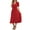 Red, variant on Aayomet Plus Size Dresses Women V Neck Lace Up Short Sleeve Solid Pleated Dresses Pleated Long Dress,Red XL