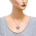 thumbnail image 2 of Starfish Pendant Necklace Rhinestone Crystal Rhodium Plated 17 Snake Chain J1093, 2 of 3