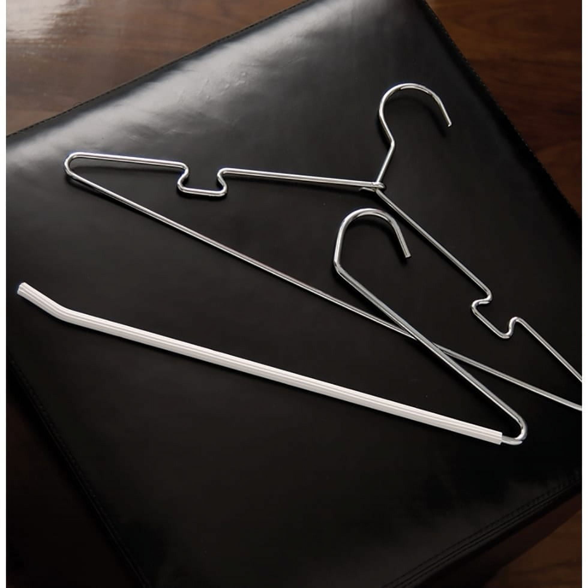 The Great American Hanger Company Open Ended Metal Bottom Hanger with White Non-Slip Coating, Space Saving Sturdy Metal Pants Hanger with Chrome Hook