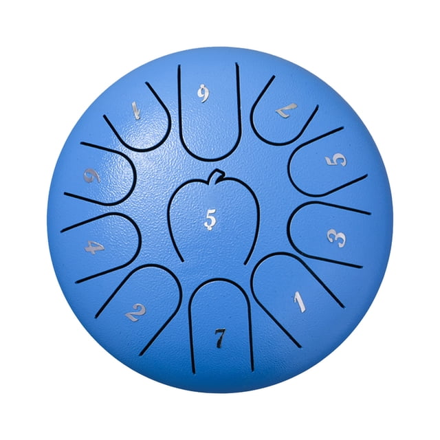 Tambour à Languette en Acier 11 Notes avec Design de Pomme, Instrument de Musique Extérieur Fait Main, Matériau Résistant à la Rouille pour Jardin, Patio Ou Détente
