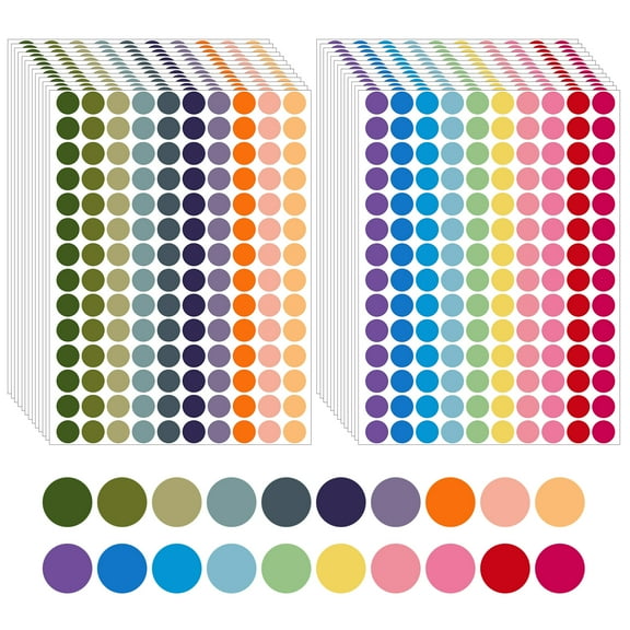 sixwipe 4200 Pcs Color Coding Dot Stickers, 3/4 Inch Round Labels, 20 Colors Circle Stickers for Color Coding, Organization, Inventory, Easy to Write On