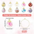 thumbnail image 2 of 1Box DIY Wine Glass Charms Making Kits include 10Pcs 10 Colors Transparent Glass Globe Pendants and 15Pcs Brass Wine Rings Mixed Color Glass Globe Pendants: 19.5~25x0.8~16mm Hole: 2mm, 2 of 5