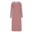 thumbnail image 3 of Vibrex Women's Casual Dresses Round Neck Long Sleeved Dress with Stripe Print and Double Pocket Long Dresses for Women Soft Cute Elegant Maxi Dresses Comfortable Dress Athletic Travel Dress, 3 of 5