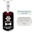 thumbnail image 2 of Lancashire Heeler Stainless Steel or 18k Gold Premium Swivel Dog Tag Keychain, 2 of 8