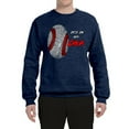 thumbnail image 2 of Wild Bobby, Baseball Fingerprint It's In My DNA, Sports, Unisex Crewneck Graphic Sweatshirt, Vintage Heather Navy, Large, 2 of 5