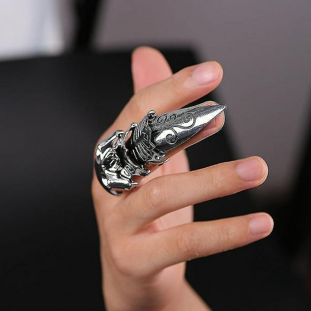 Anillo abierto para hombre Joyeria de mano masculina Anillos de garra Anillo de actividad de dedo completo Anillo de dedo de nudillo gotico punk rock Compatible con hombres 1 unid YONGSHENG 8390613803...