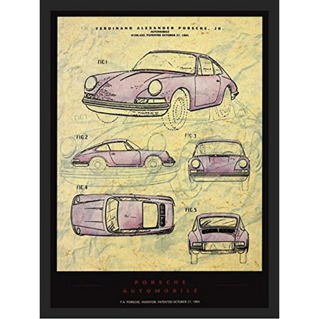 buyartforless Porsche Automobile Framed Wall Poster
