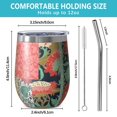 thumbnail image 5 of 12oz Stemless Wine Tumblers Pioneer Flower Vacuum Insulated Stainless Steel Travel Tumbler Cups Mug with Lid and Straw for Champaign,Cocktail,Beer with Cleaning Brush, 5 of 5