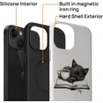 thumbnail image 3 of Case for iPhone 14 Plus Case, Hybrid 2-Layer Silicone Protective Glossy Case for MagSafe Case for iPhone 14 Plus Cat Read Book Drink Coffee Pattern, 3 of 7