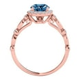 thumbnail image 3 of Aonejewelry 1.30 Ct. Halo Blue Diamond Engagement Wedding Ring In 14k Solid Rose Gold, 3 of 4
