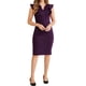 thumbnail image 2 of INSPIRE CHIC Vestido de Trabajo Sin Mangas con Cuello en V y Volantes para Mujeres XL Púrpura Oscuro, 2 of 6