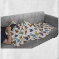 thumbnail image 6 of Butterflies Soft Flannel Fleece Throw Blanket, Assortment of Colorful Beetles and Moths Flying Creatures Insects Tropical, Cozy Plush for Indoor and Outdoor Use, 50" x 70", Multicolor, by Ambesonne, 6 of 6